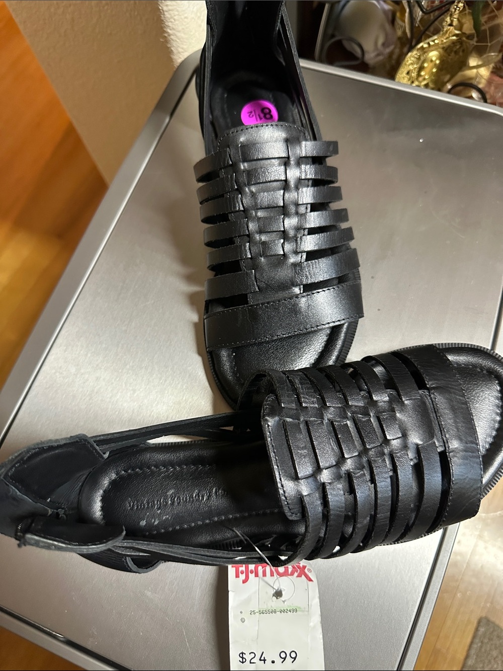 Black Women's Woven Slingback Sandals